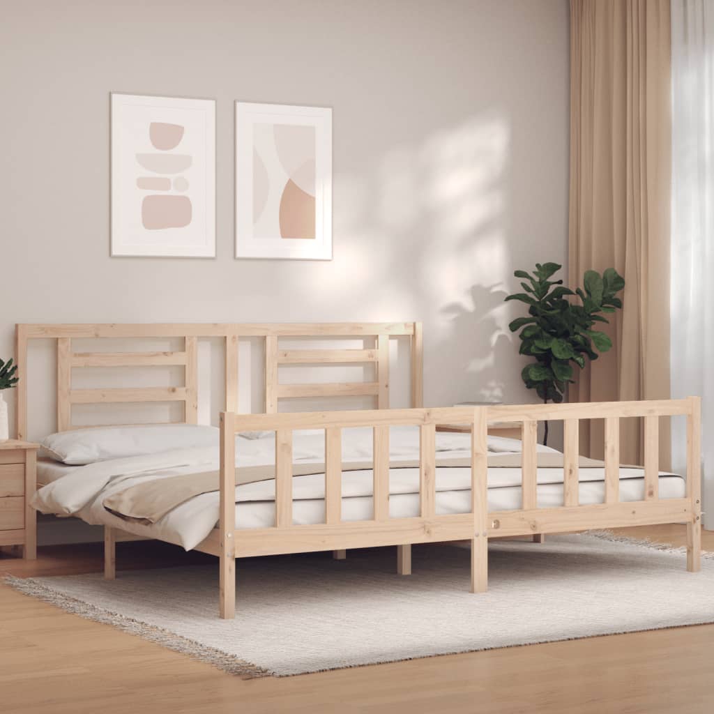 Vetonek Estructura de cama sin colchón madera maciza de pino 200x200 cm