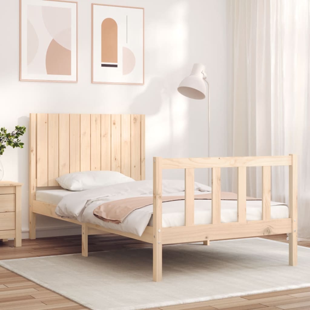 Vetonek Estructura de cama sin colchón madera maciza de pino 100x200 cm