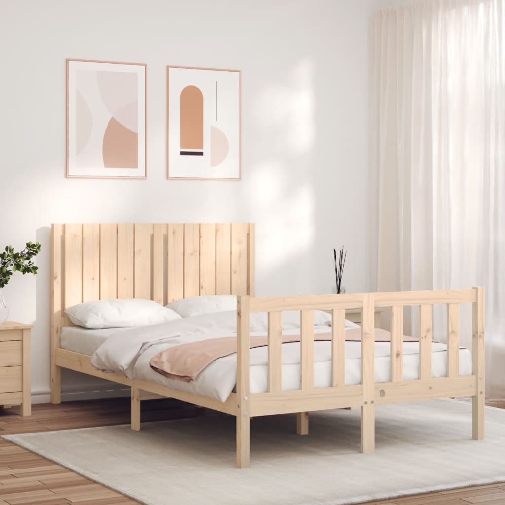 Vetonek Estructura de cama sin colchón madera de pino maciza 120x200 cm