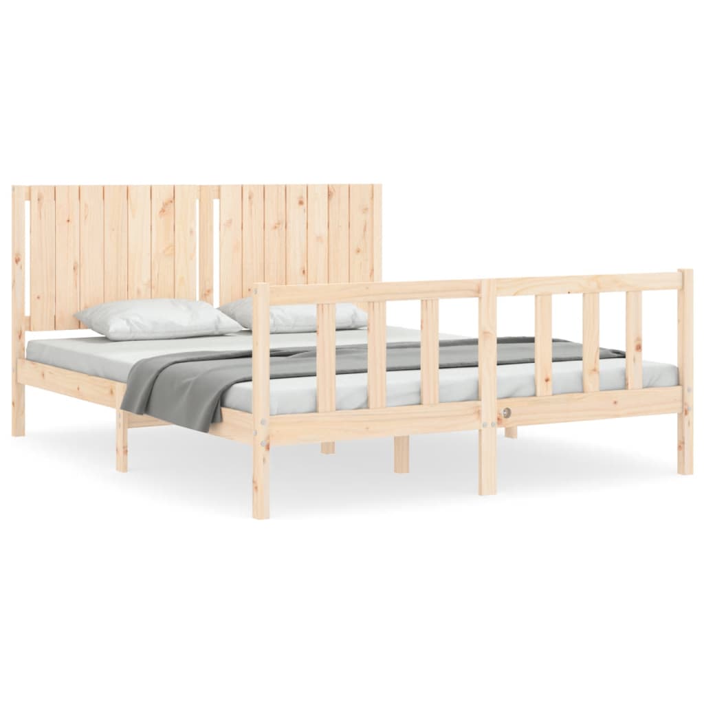 Estructura de cama sin colchón madera maciza de pino 160x200 cm vidaXL