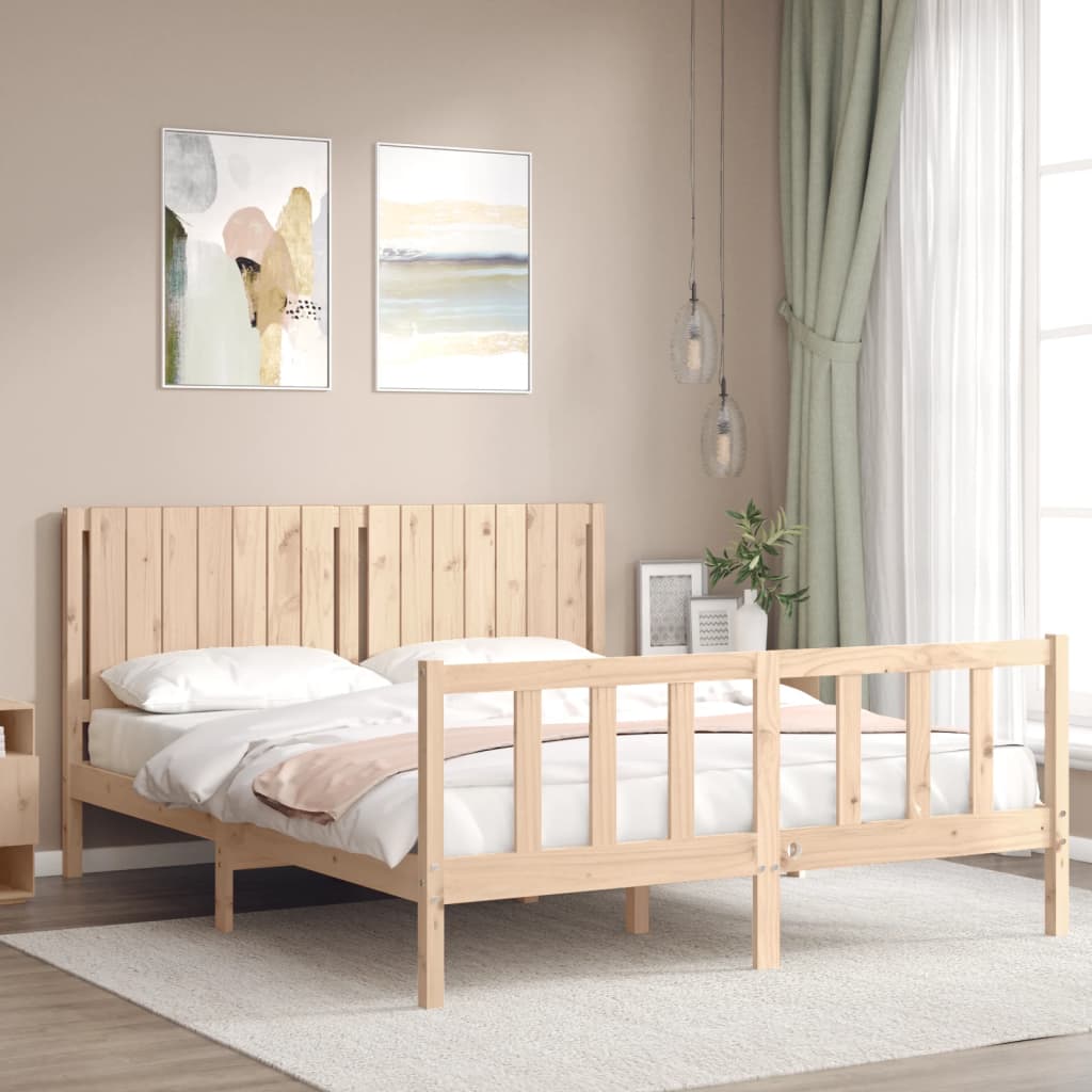 Estructura de cama sin colchón madera maciza de pino 160x200 cm vidaXL