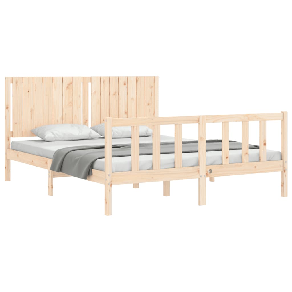 Estructura de cama sin colchón madera maciza de pino 160x200 cm vidaXL