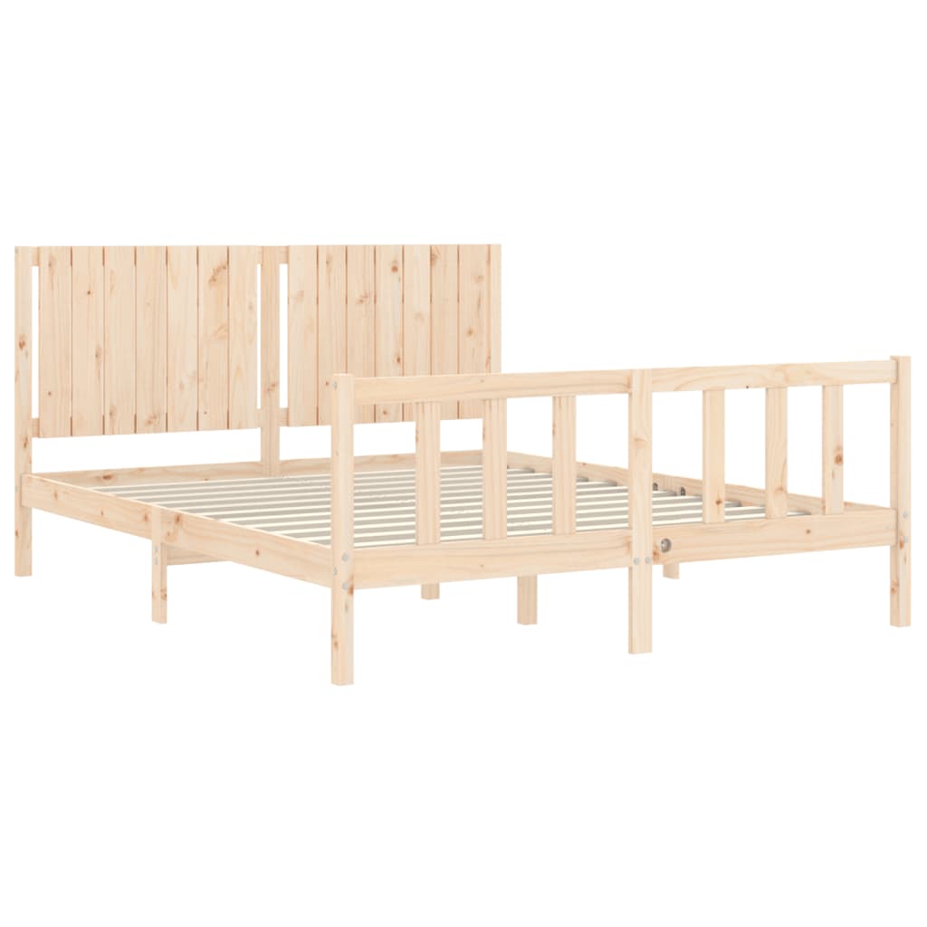 Estructura de cama sin colchón madera maciza de pino 160x200 cm vidaXL