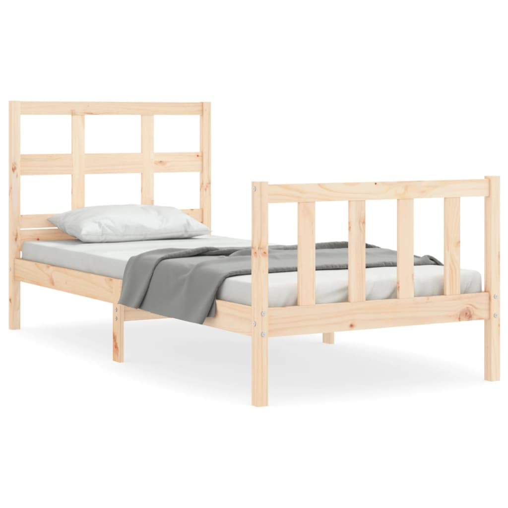 Vetonek Estructura de cama sin colchón madera maciza de pino 90x200 cm
