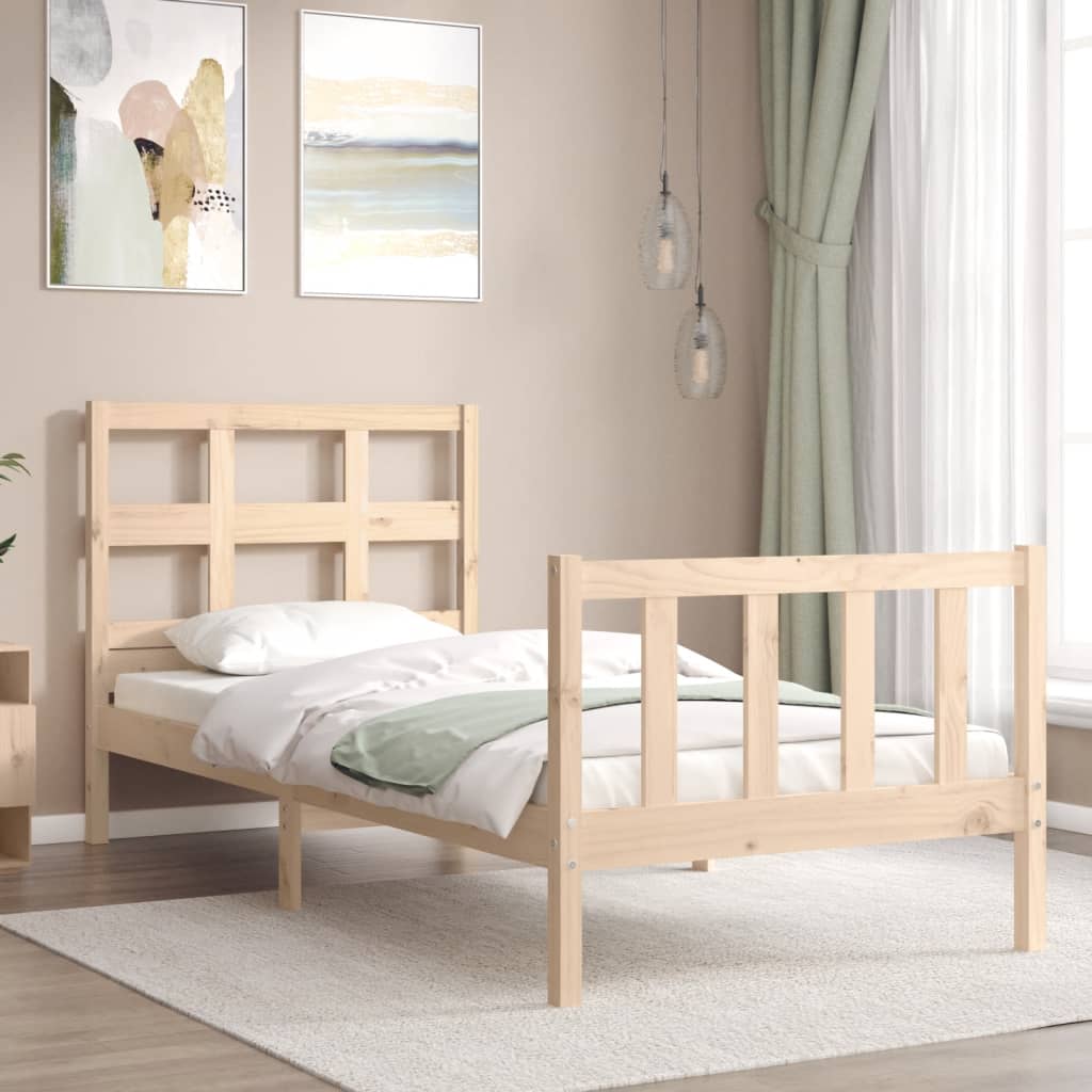 Estructura de cama sin colchón madera maciza de pino 90x200 cm v1662 - Vetonek