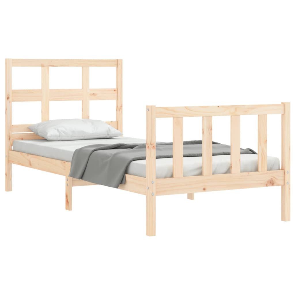 Estructura de cama sin colchón madera maciza de pino 90x200 cm v1662 - Vetonek