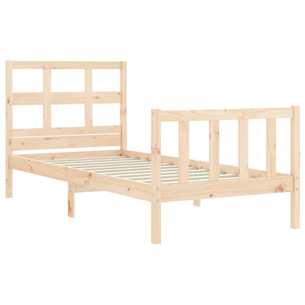 Estructura de cama sin colchón madera maciza de pino 90x200 cm v1662 - Vetonek