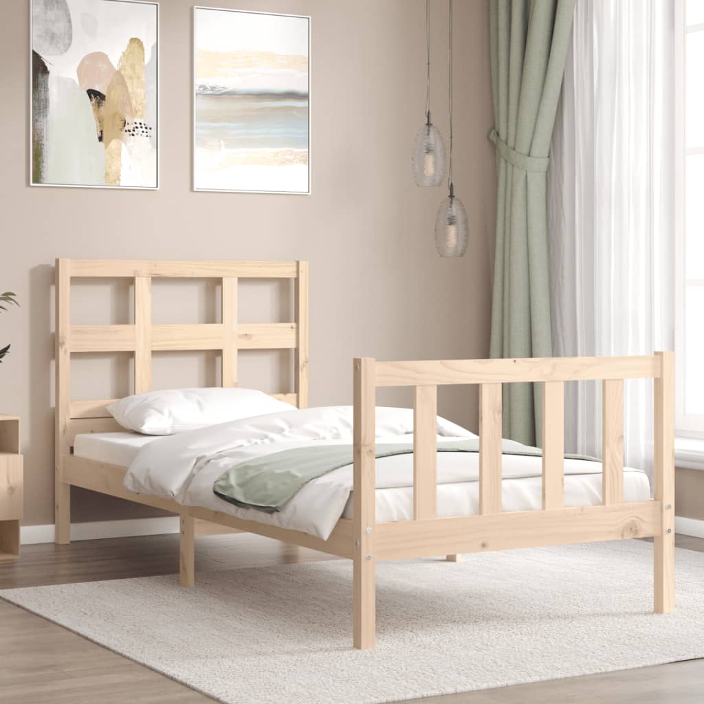 Estructura de cama sin colchón madera maciza de pino 100x200 cm vidaXL