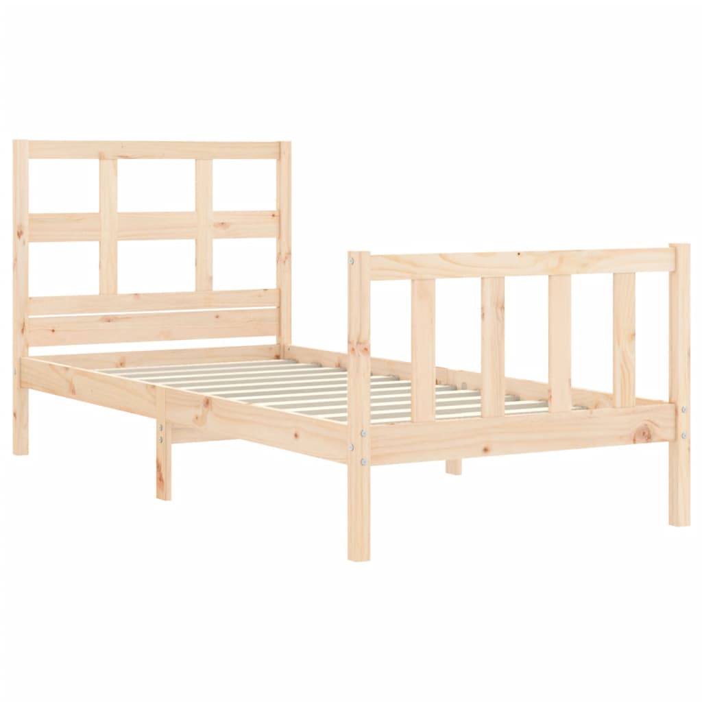 Estructura de cama sin colchón madera maciza de pino 100x200 cm vidaXL