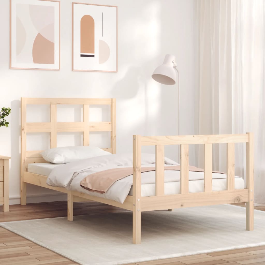 Estructura de cama sin colchón madera maciza de pino 100x200 cm vidaXL