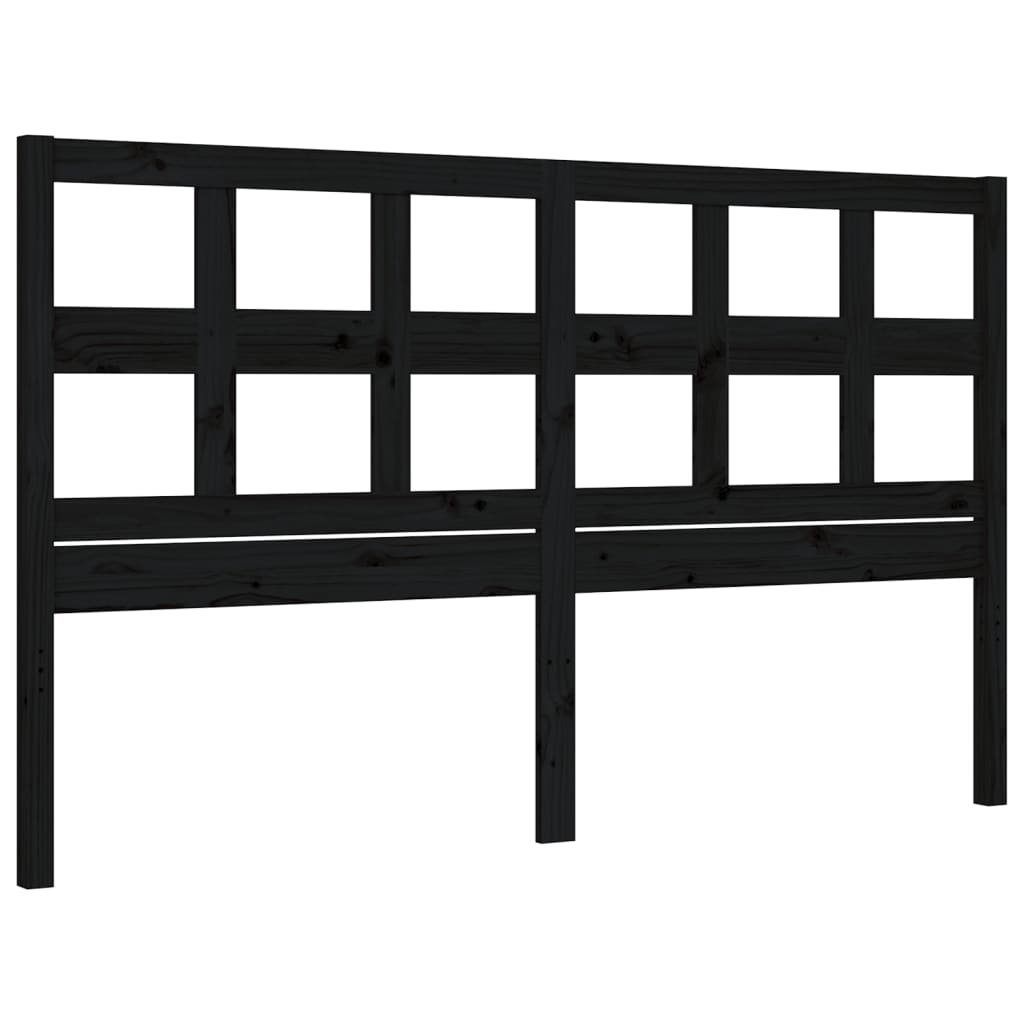 Estructura cama de matrimonio con cabecero madera maciza negro vidaXL