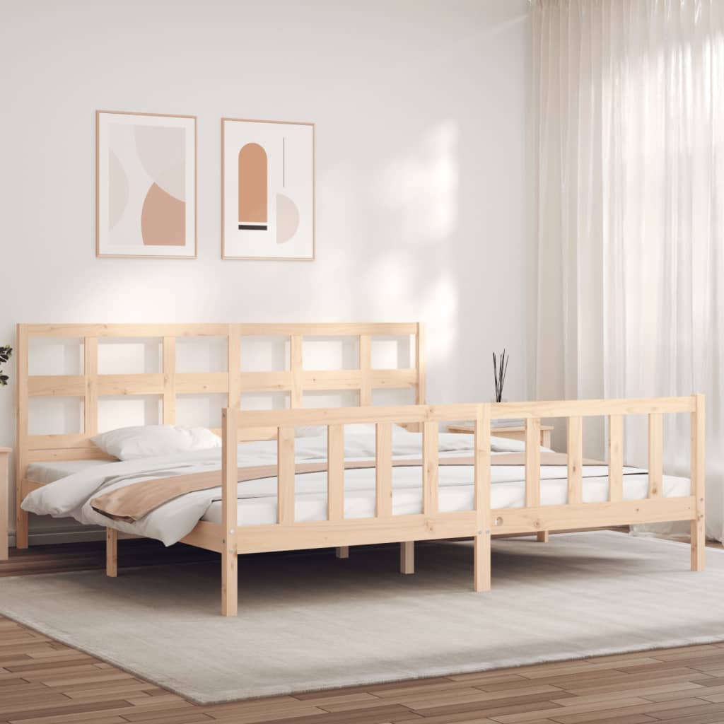 Vetonek Estructura de cama sin colchón madera maciza de pino 200x200 cm