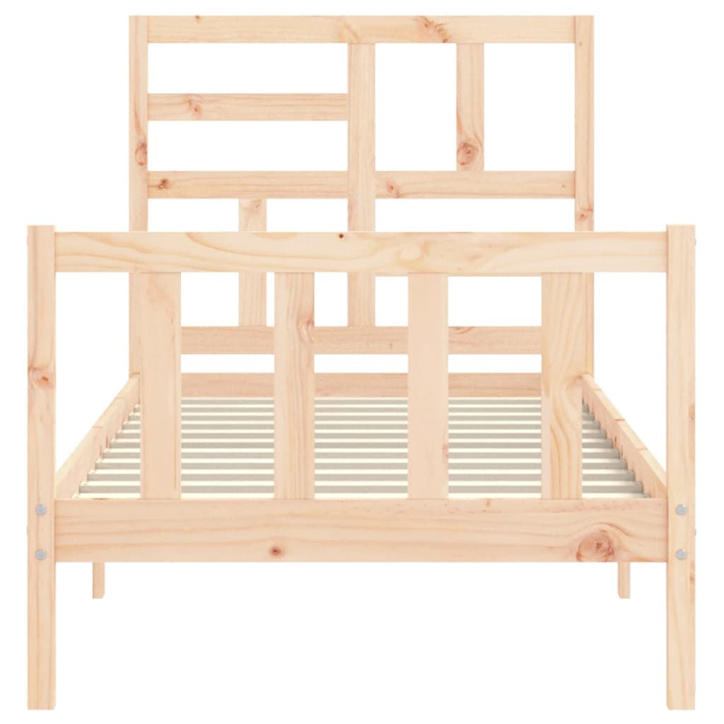 Estructura de cama individual con cabecero madera maciza vidaXL