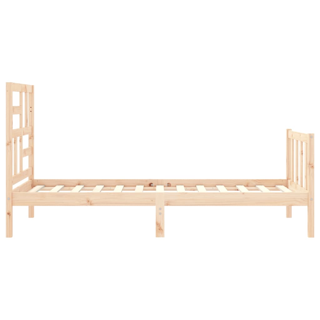 Estructura de cama individual con cabecero madera maciza vidaXL