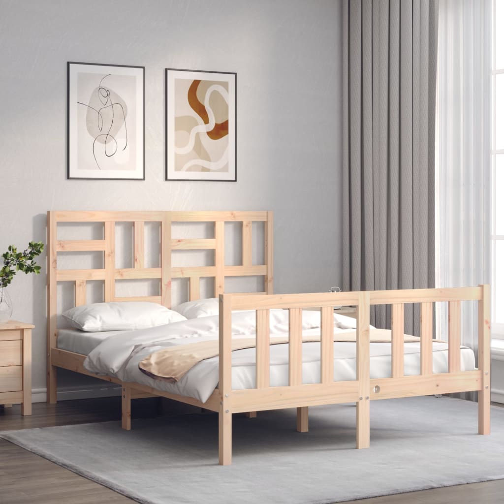 Vetonek Estructura de cama sin colchón madera de pino maciza 120x200 cm