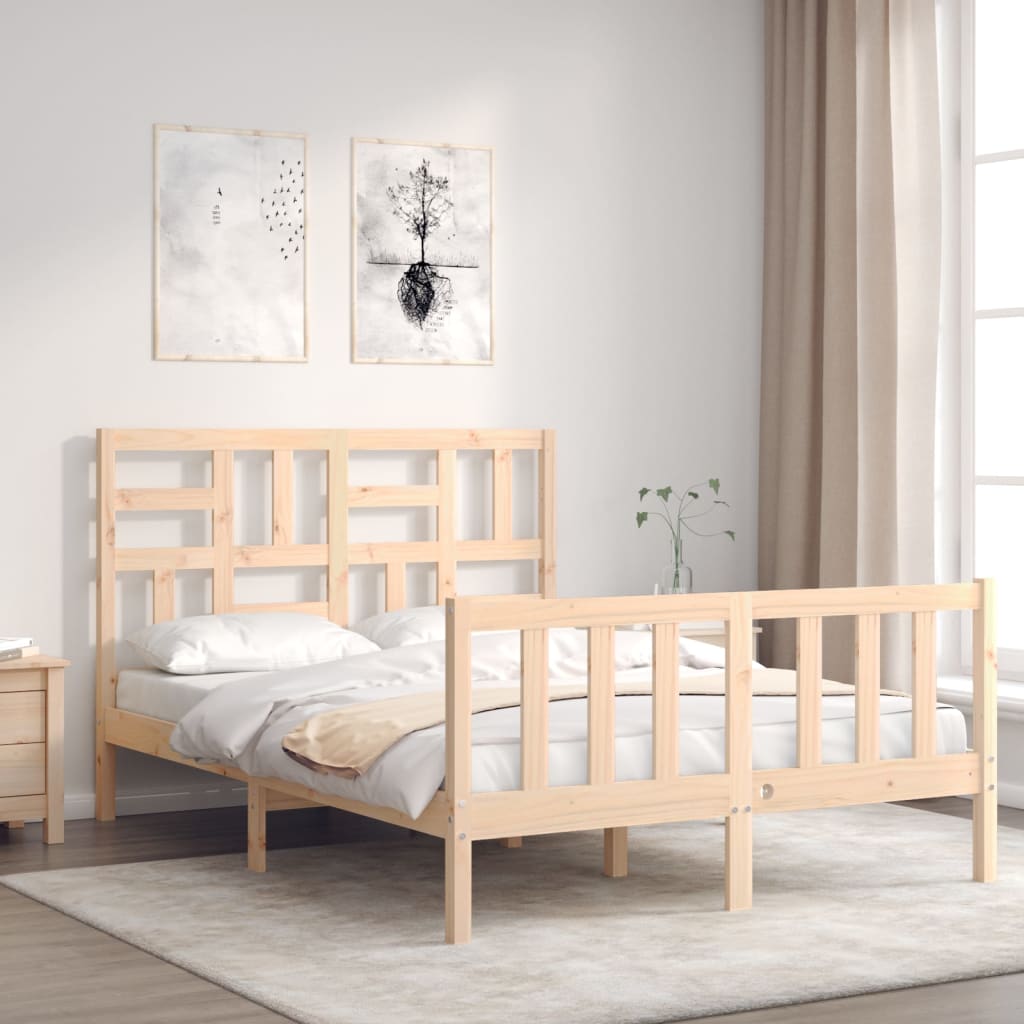 Estructura de cama sin colchón madera de pino blanca 140x200 cm vidaXL