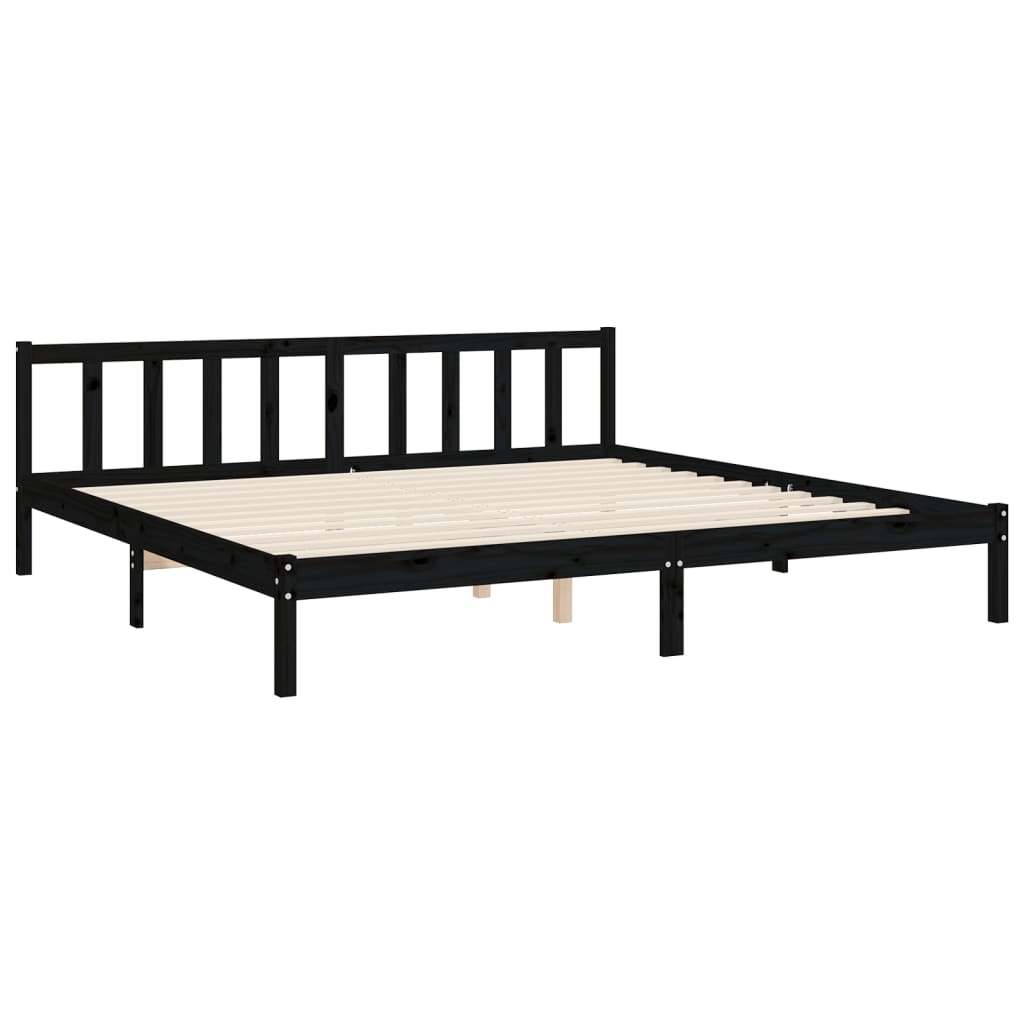 Estructura cama de matrimonio con cabecero madera maciza negro vidaXL