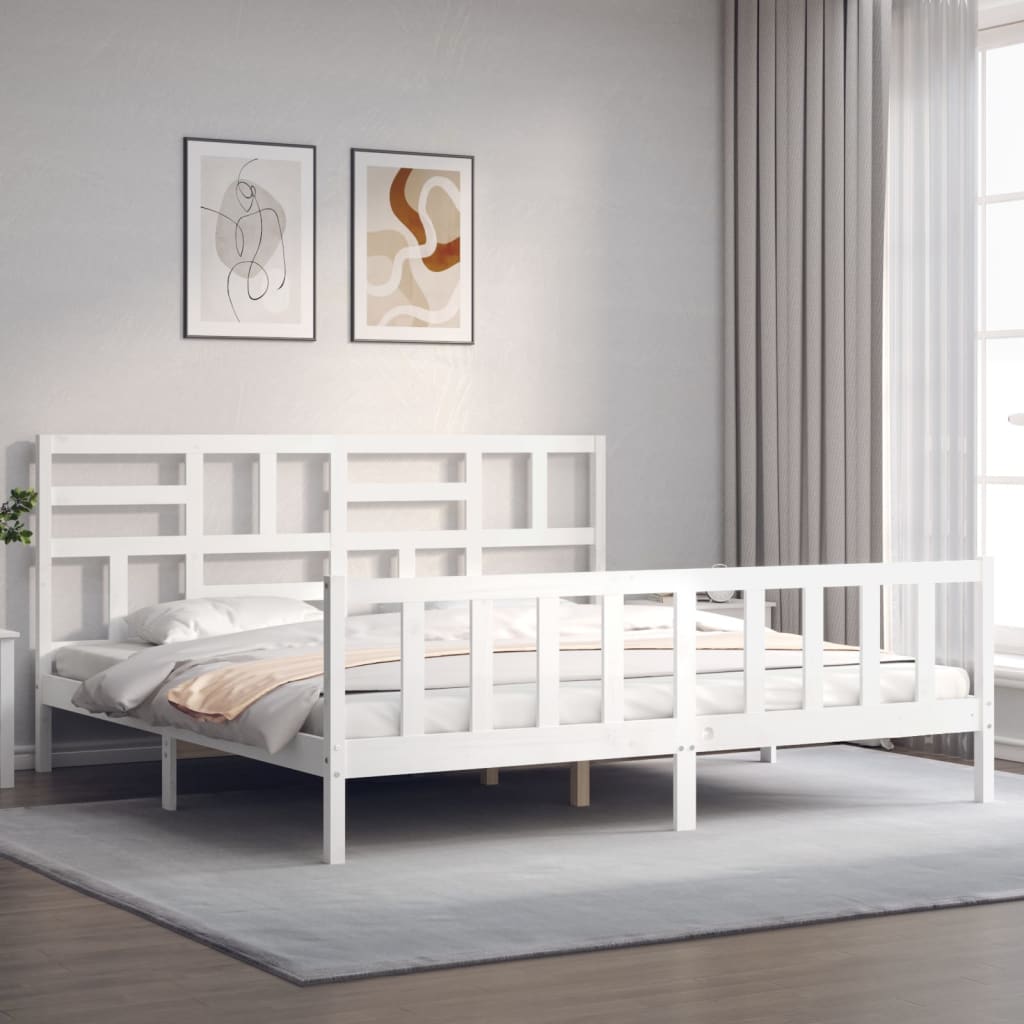 Estructura de cama sin colchón madera maciza blanca 200x200 cm vidaXL