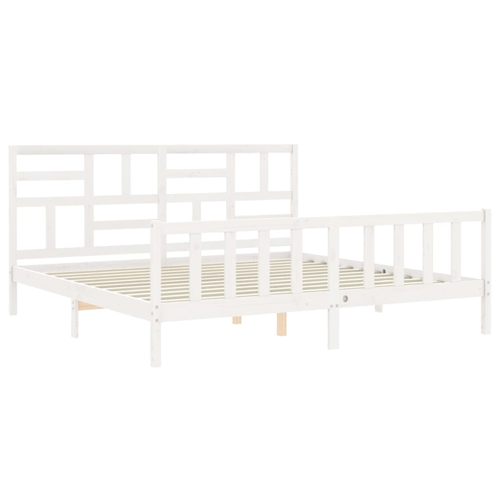 Estructura de cama sin colchón madera maciza blanca 200x200 cm vidaXL