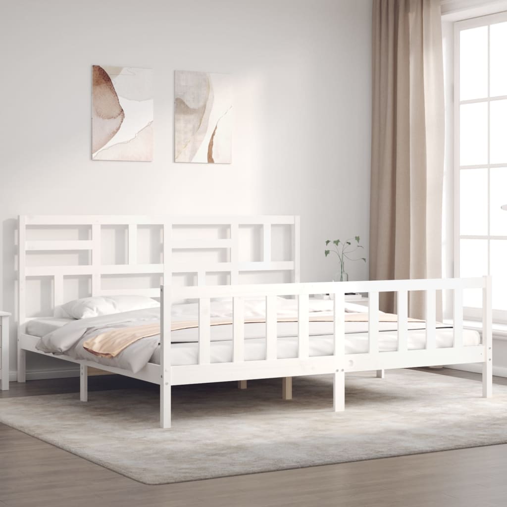 Estructura de cama sin colchón madera maciza blanca 200x200 cm vidaXL