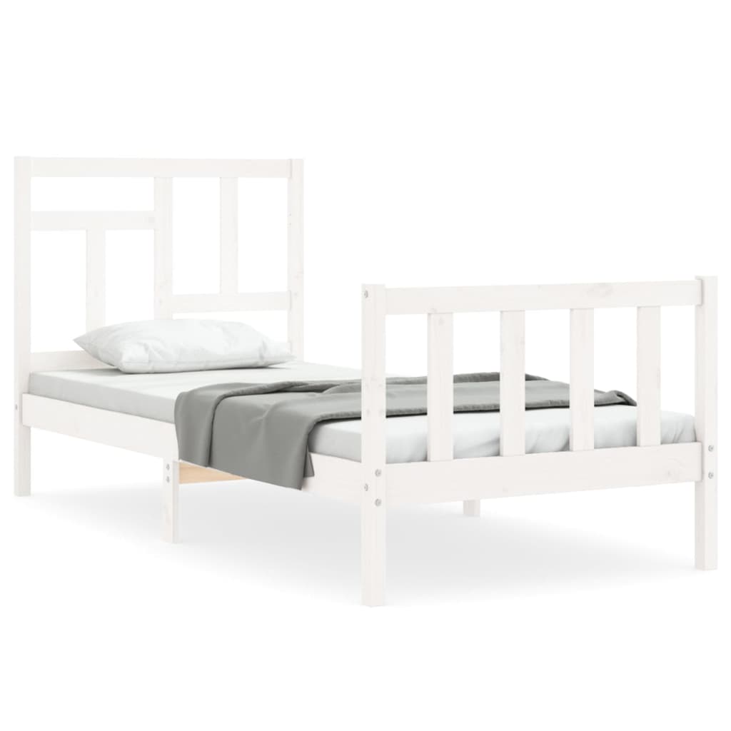 Estructura de cama sin colchón madera de pino blanca 90x200 cm vidaXL