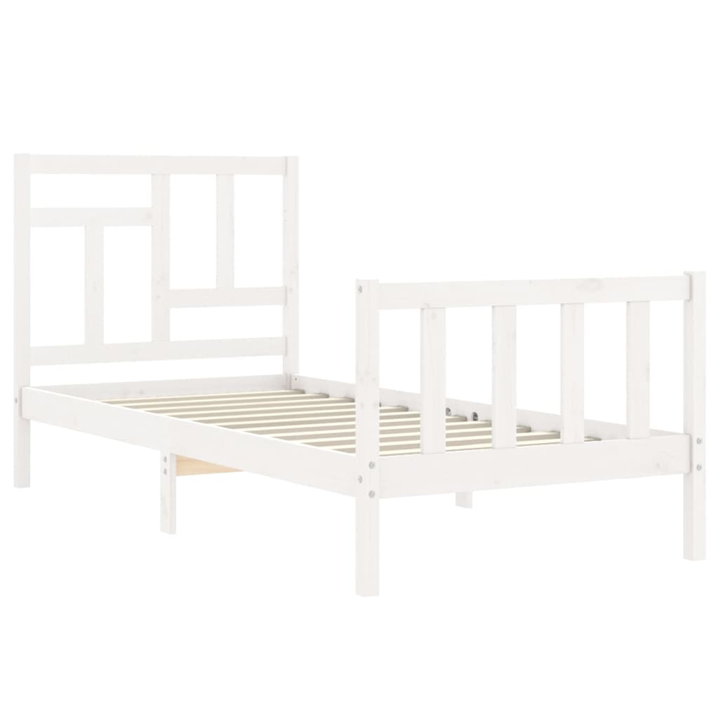 Estructura de cama sin colchón madera de pino blanca 90x200 cm vidaXL