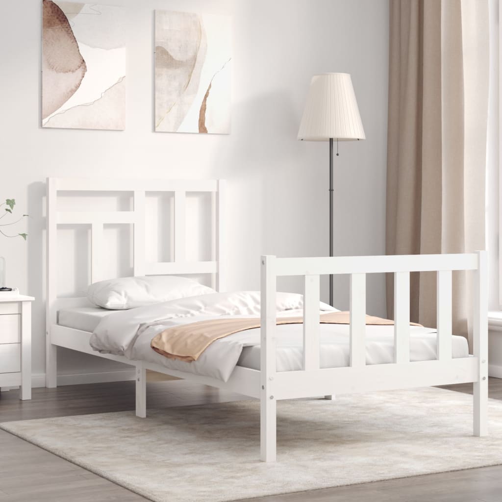 Estructura de cama sin colchón madera de pino blanca 90x200 cm vidaXL