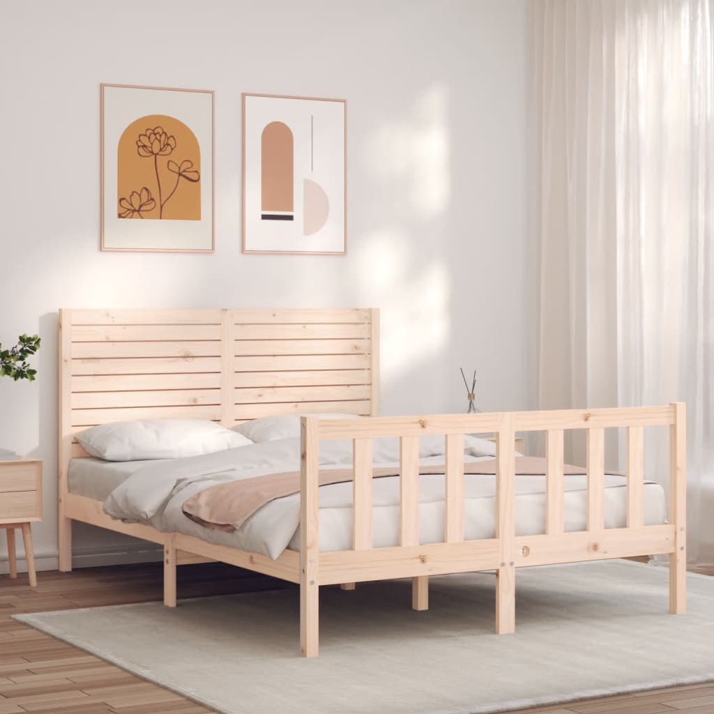 Vetonek Estructura de cama sin colchón madera de pino maciza 120x200 cm