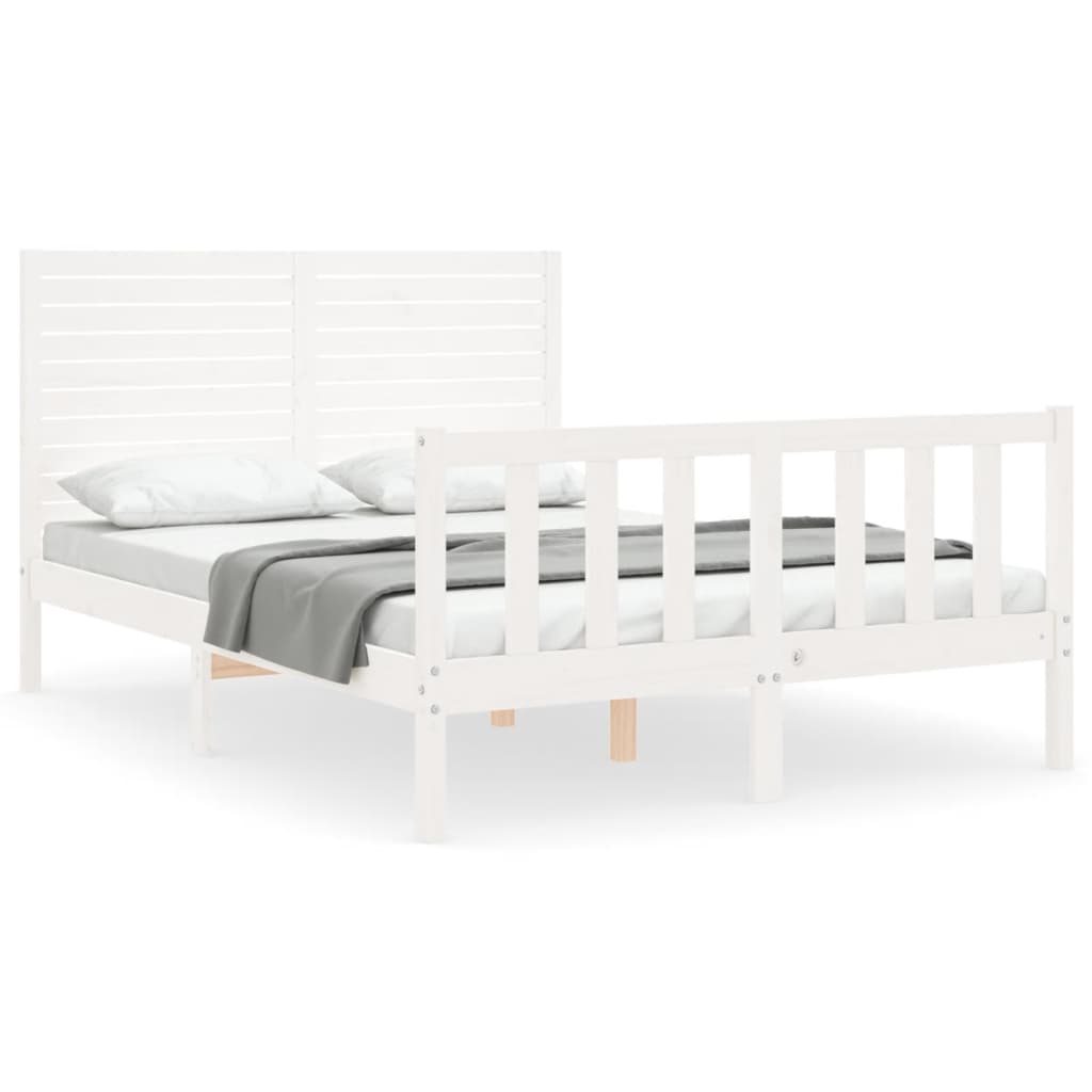 Estructura de cama sin colchón madera de pino blanca 120x200 cm vidaXL