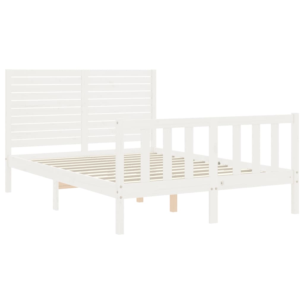 Estructura de cama sin colchón madera de pino blanca 120x200 cm vidaXL