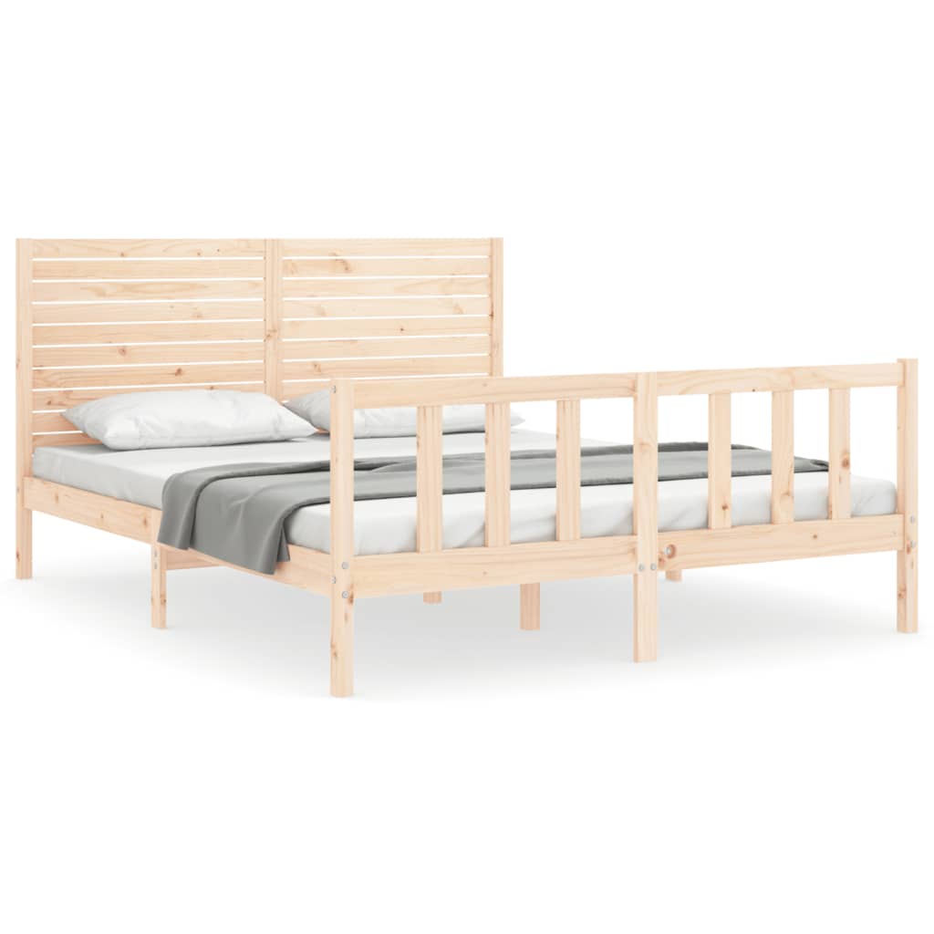 Estructura de cama sin colchón madera maciza de pino 160x200 cm - Vetonek