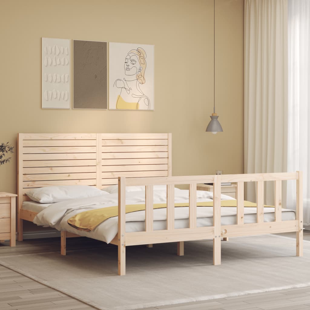 Estructura de cama sin colchón madera maciza de pino 160x200 cm vidaXL