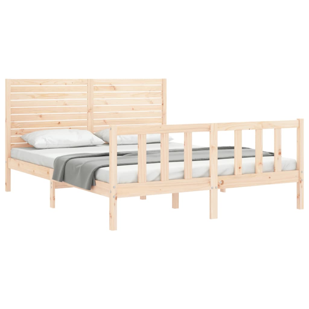 Estructura de cama sin colchón madera maciza de pino 160x200 cm vidaXL