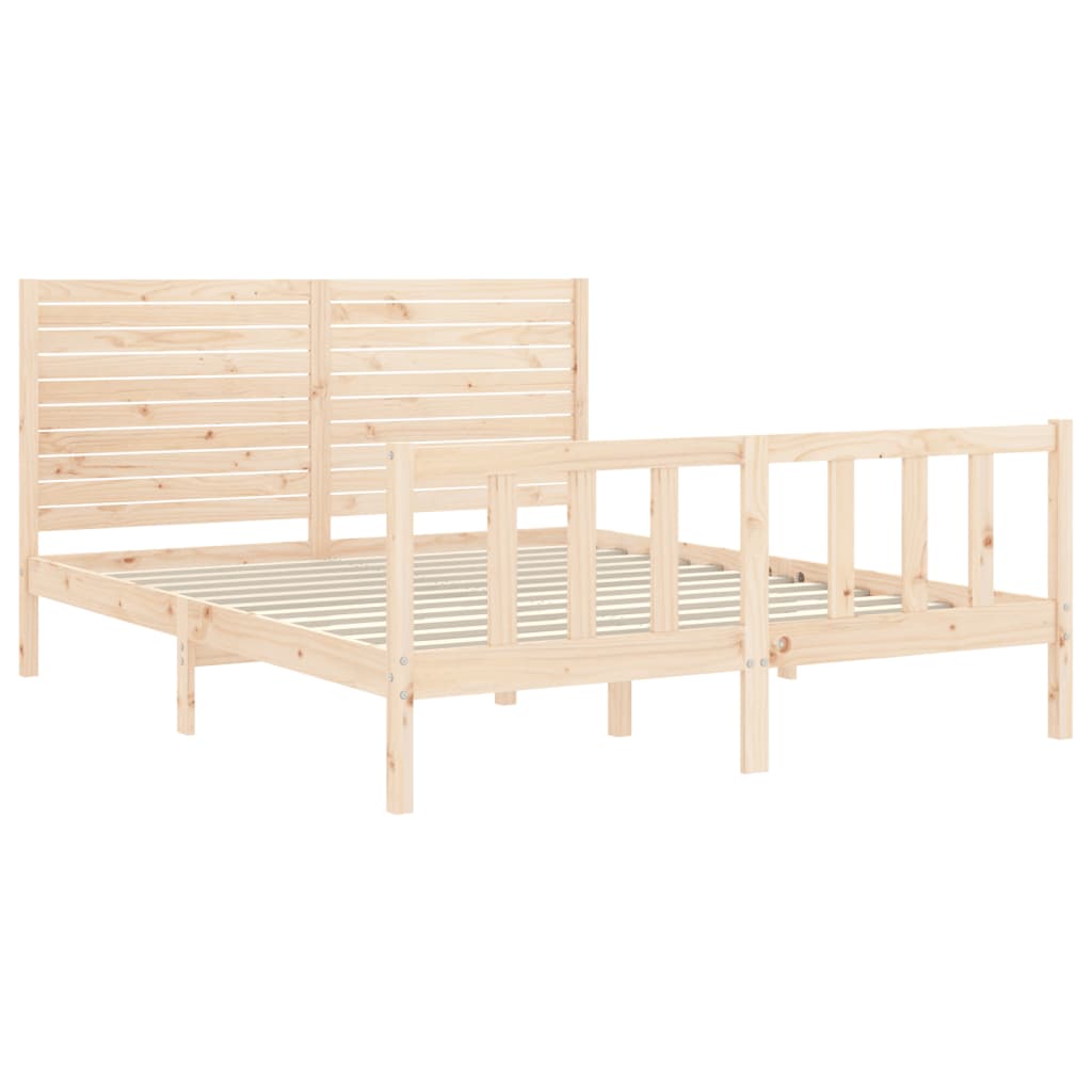 Estructura de cama sin colchón madera maciza de pino 160x200 cm - Vetonek