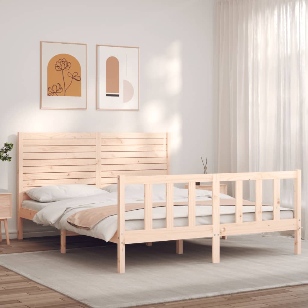 Estructura de cama sin colchón madera maciza de pino 160x200 cm vidaXL