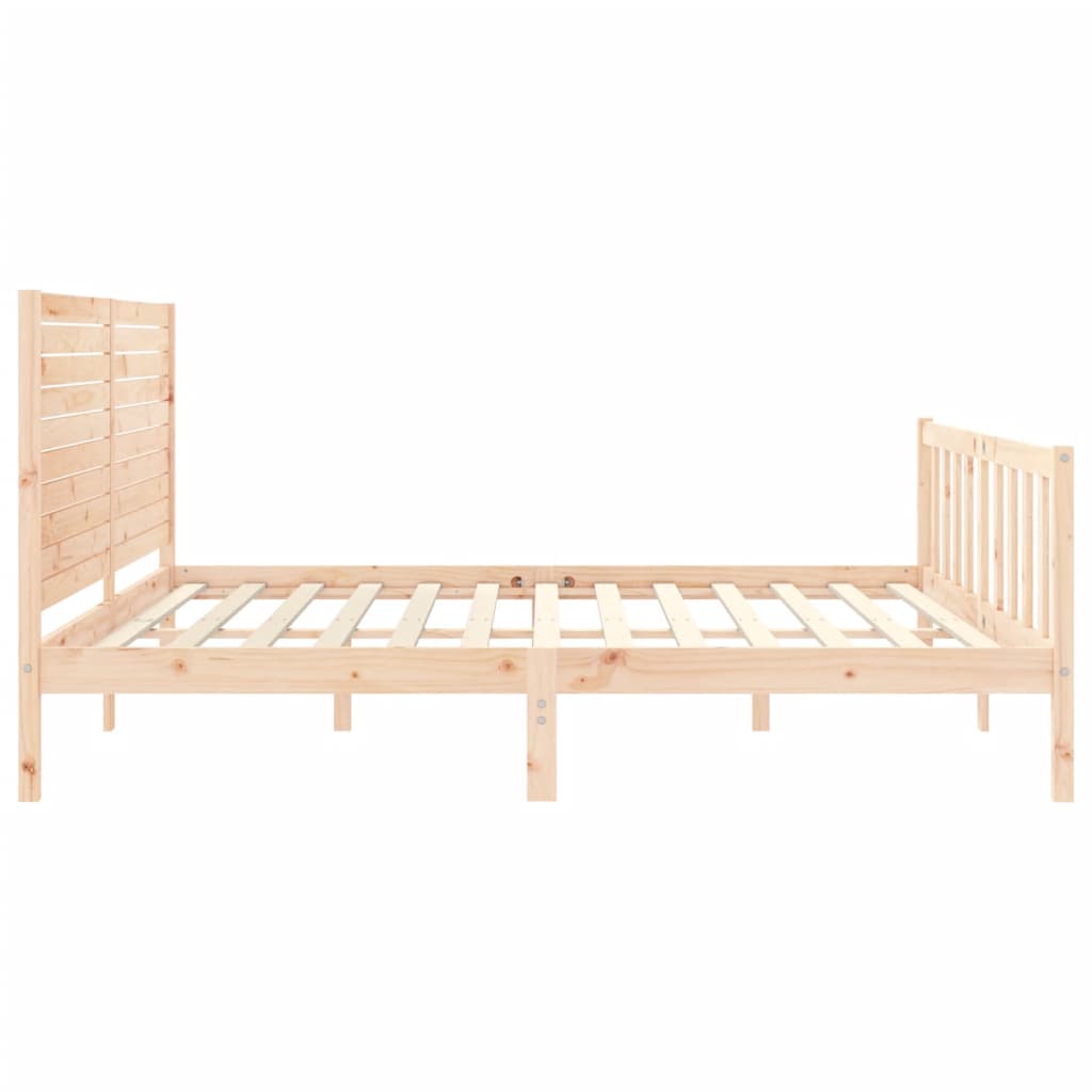 Estructura de cama de matrimonio con cabecero madera maciza vidaXL