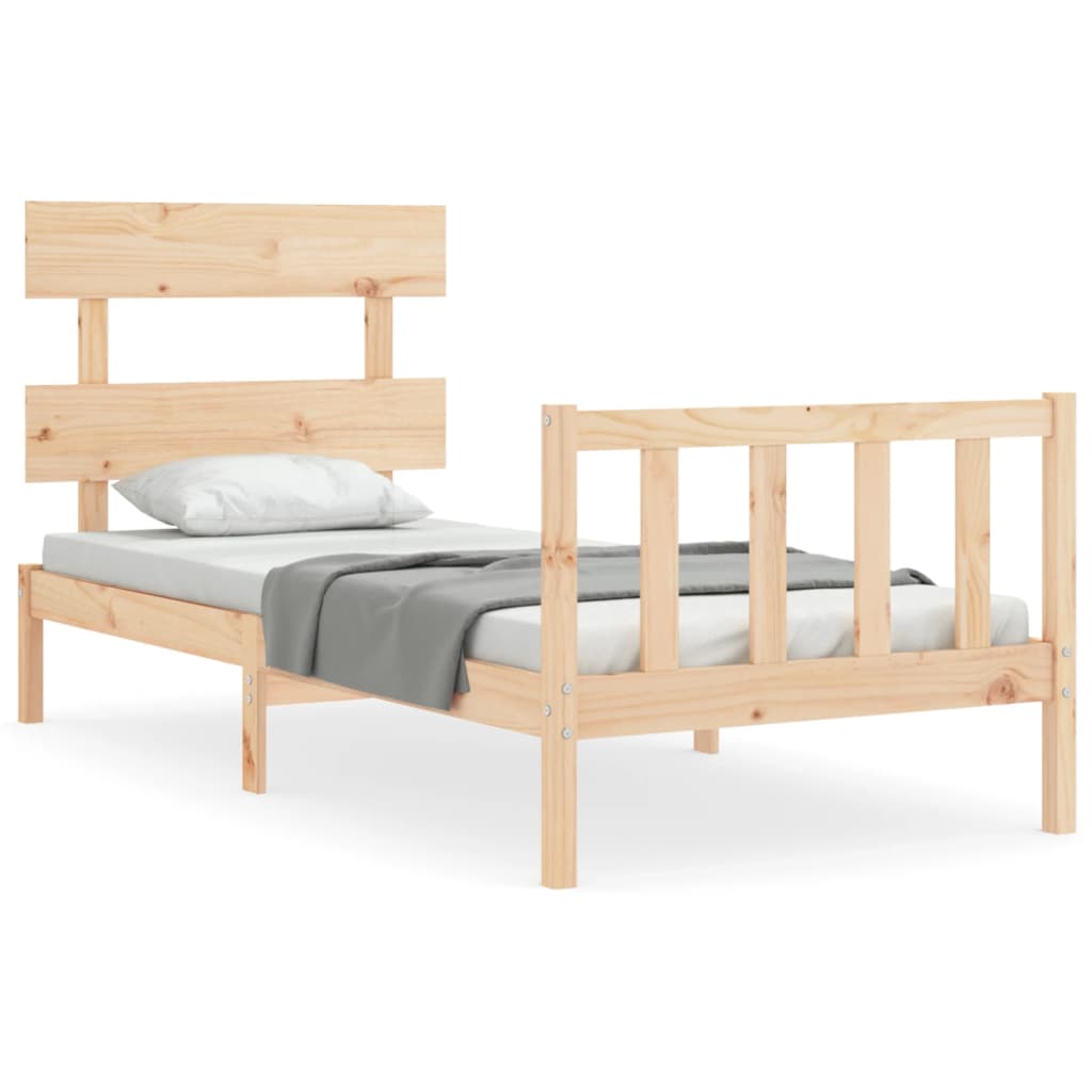 Vetonek Estructura de cama sin colchón madera maciza de pino 90x200 cm