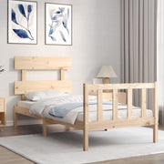 Estructura de cama sin colchón madera maciza de pino 90x200 cm v4267 - Vetonek