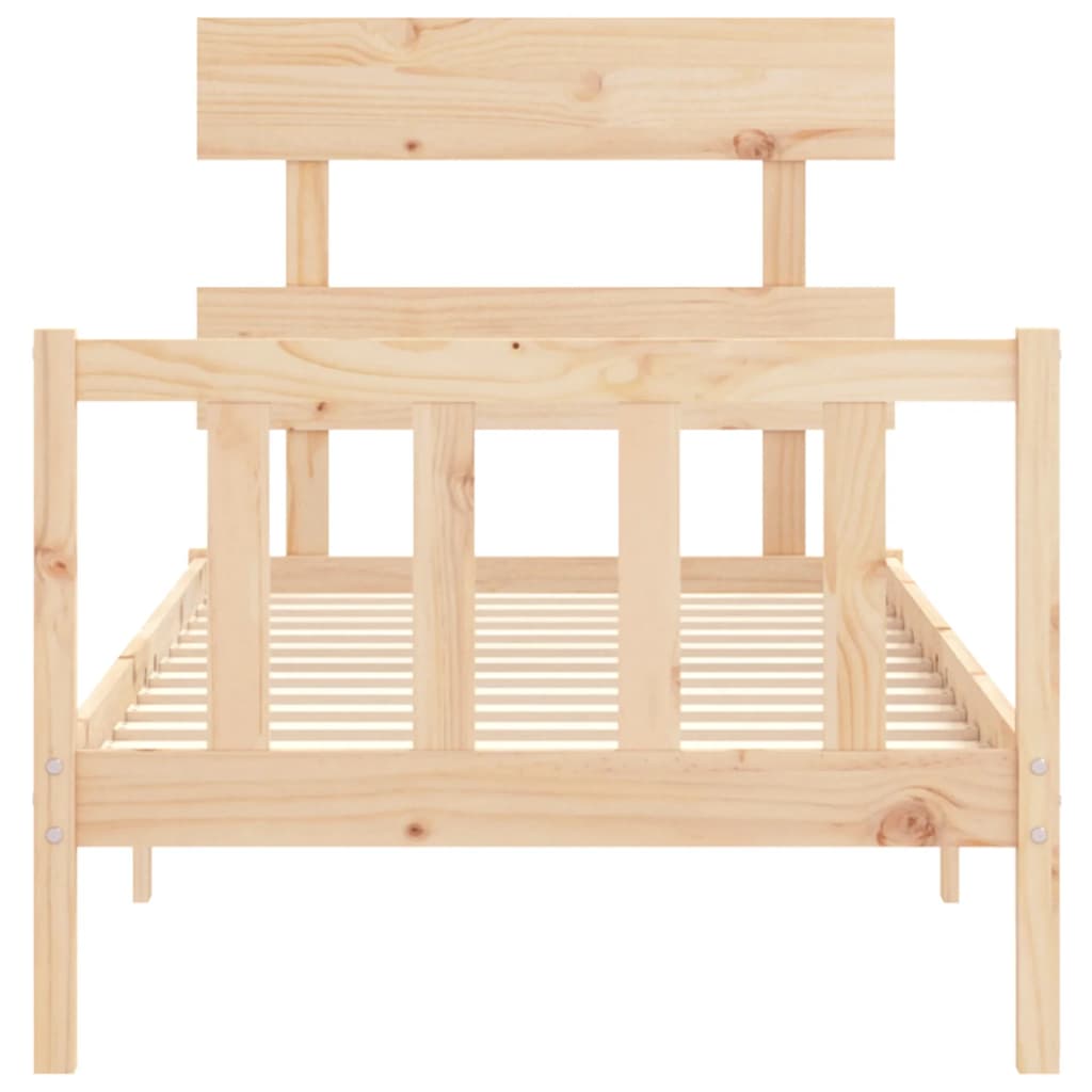 Estructura de cama sin colchón madera maciza de pino 90x200 cm v4267 - Vetonek