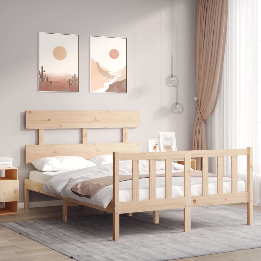 Vetonek Estructura de cama sin colchón madera de pino maciza 120x200 cm