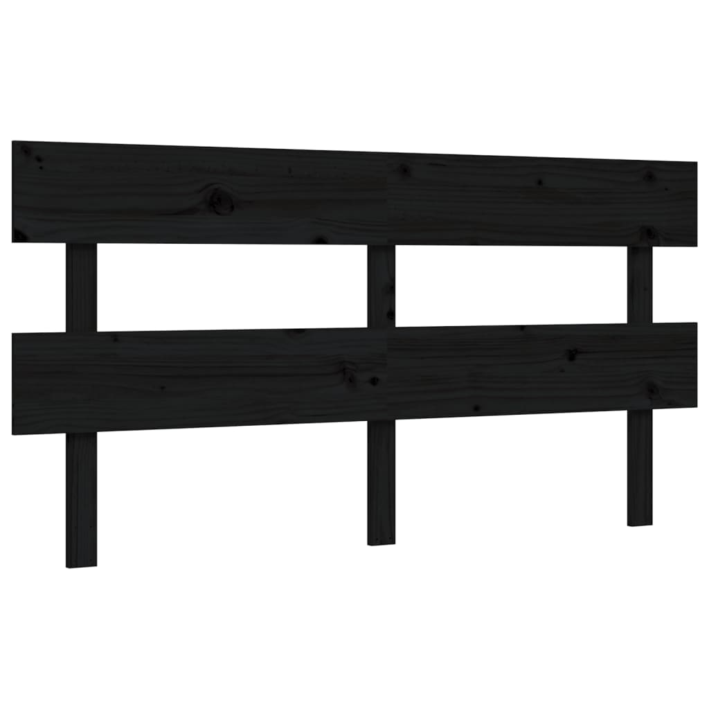 Estructura cama de matrimonio con cabecero madera maciza negro vidaXL