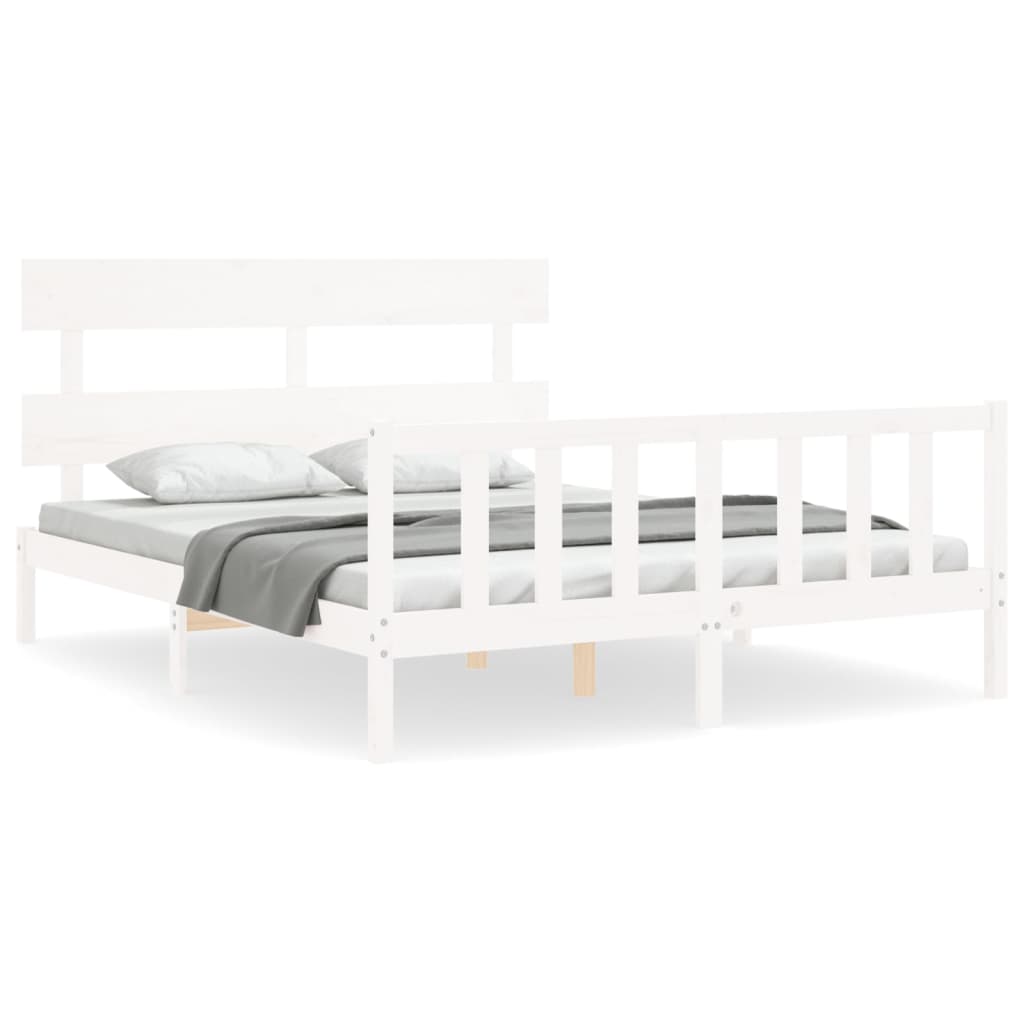 Estructura de cama sin colchón madera maciza de pino 160x200 cm vidaXL