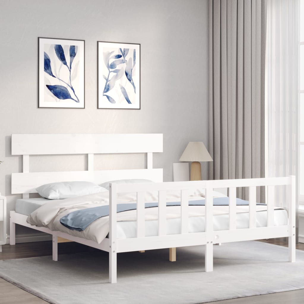 Estructura de cama sin colchón madera maciza de pino 160x200 cm - Vetonek