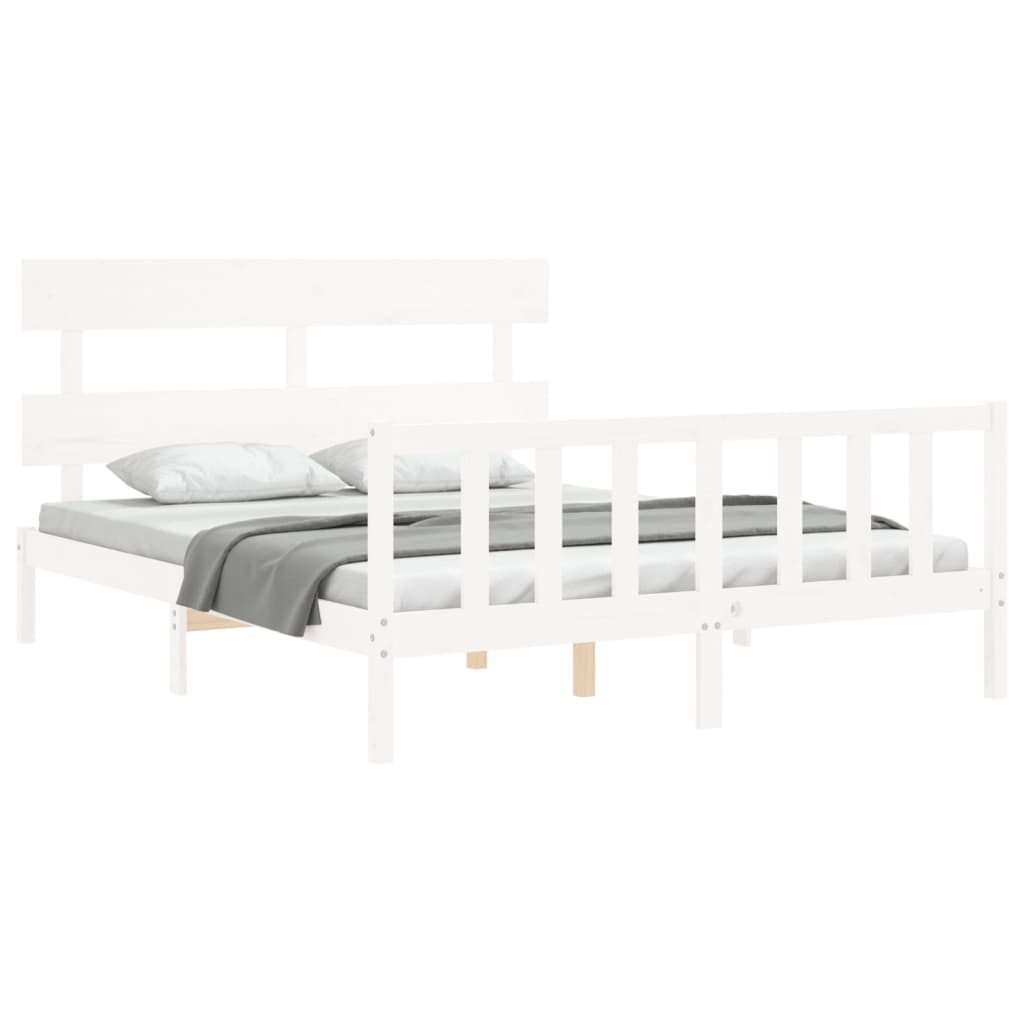 Estructura de cama sin colchón madera maciza de pino 160x200 cm vidaXL