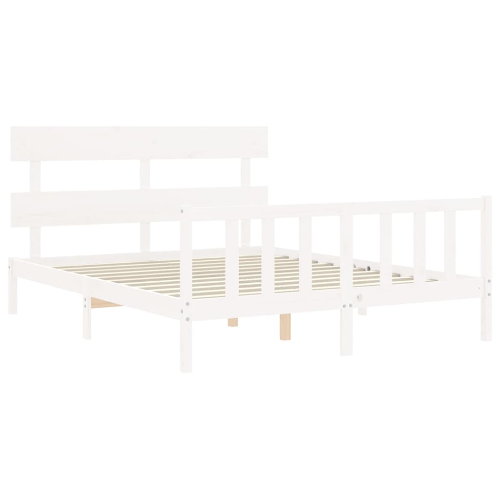 Estructura de cama sin colchón madera maciza de pino 160x200 cm vidaXL