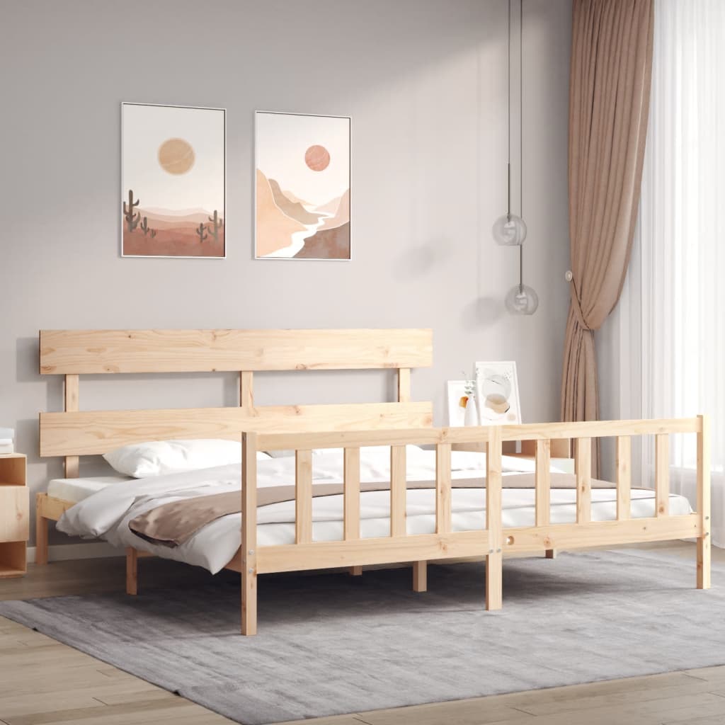 Vetonek Estructura de cama sin colchón madera maciza de pino 200x200 cm