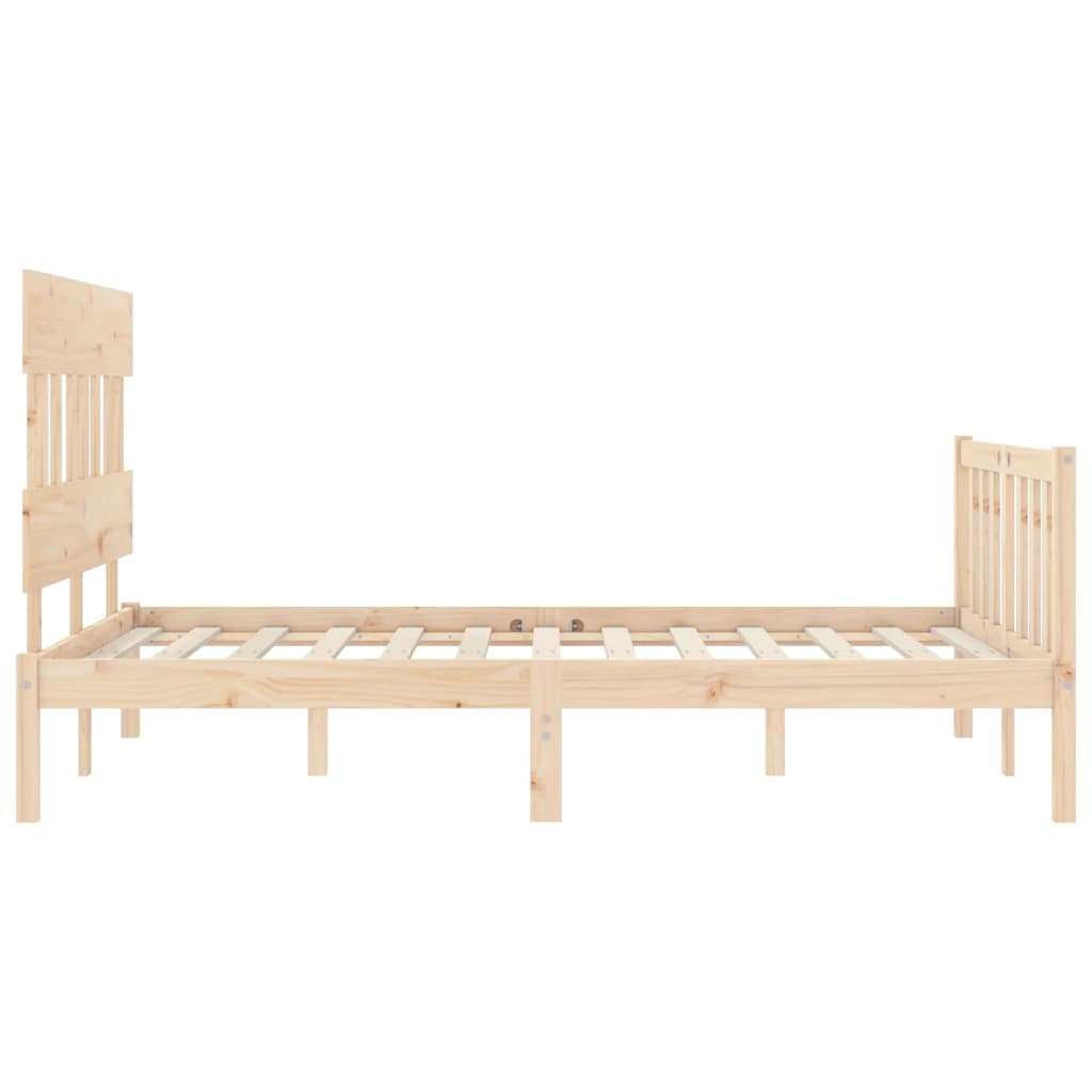 Estructura de cama de matrimonio con cabecero madera maciza vidaXL