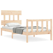 Vetonek Estructura de cama sin colchón madera maciza de pino 90x200 cm