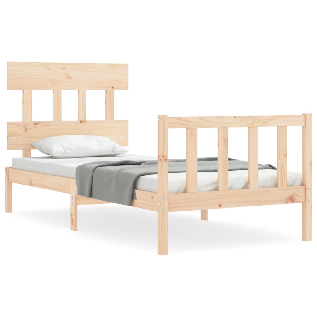 Vetonek Estructura de cama sin colchón madera maciza de pino 90x200 cm
