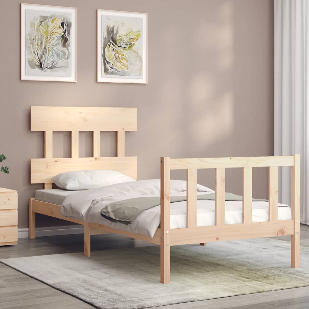 Estructura de cama sin colchón madera maciza de pino 90x200 cm v4915 - Vetonek